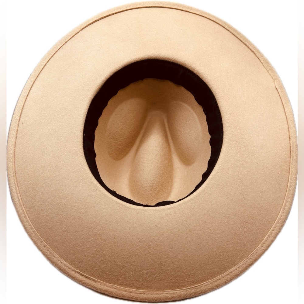 Super Cool Camel-Colored Structured Wool Felt Hat - image 5